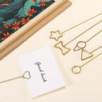 uxcell 30 Pcs Table Card Holders, 11.8 Raindrops Metal Craft Wire Clips Picture Clip Table Number Holders Picks for Wedding, Photos, Memo, Restaurant, Gold