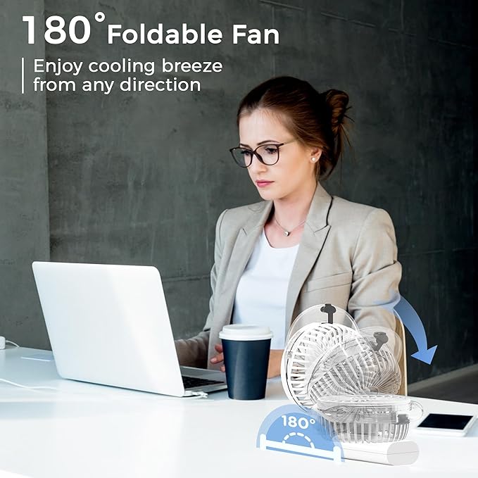 COMLIFE Portable Handheld Misting Fan, 3000mAh Rechargeable Battery Operated, 180° Foldable, Mini Personal Fan with Water Sprayer for Travel, Makeup, Home, Office, Camping, Outdoors