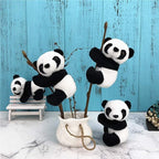 6Pcs Finger Panda Plush Panda Clips Curtain Holder Stand Note Clip Photo Holder Stand Chinese Style Souvenir Cute Panda Plush Toy Finger Kids Toy,Home Decoration Plant Pots Bonsai Craft Decor
