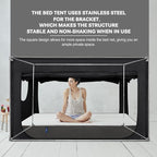 Bed Canopy Portable Blackout Bed Tent Privacy Tent for Adult Indoor Sleeping with 3 Doors, Storage Bag