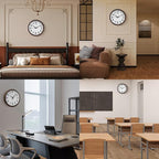 Wall Clock, Classic Wood Style Finish, 18 Inch Non-Ticking Silent Battery Operated Analog Clock, Ideal Retro Decor for Home, Bedroom, Living Room, Kitchen, Bathroom, Office(Wood Brown)