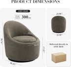 COLAMY Swivel Accent Chair Set of 2, 360° Swivel Round Chair with Hidden Storage, Modern Small Barrel Armchair for Living Room/Bedroom, Green