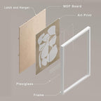 SIGNWIN Framed Tropical Mid-Century Wall Art, Set of 4 Modern Hawaiian Geometric Print Wall Decor Prints, Nature Wilderness Wall Décor for Living Room, Bedroom - 8"x10" White