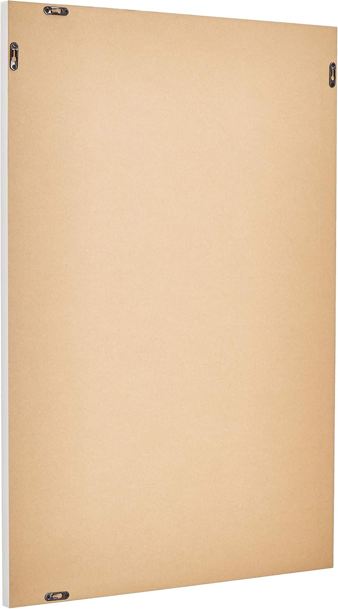 Amazon Basics Rectangular Wall Mount Mirror 24" x 36", Standard Trim, White