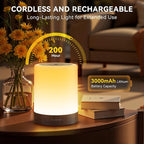 Night Light for Kids Baby, Dimmable Touch Lamp for Nursery, 11 RGB Colors 5 Brightness, Portable Rechargeable Bedside Table Lamp for Nightstand, Kids Night Light for Bedroom Living Room, Dark Brown