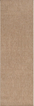 CAMILSON Indoor and Outdoor Runner Rug Natural Solid Boho Woven Design Easy-Cleaning Non Shedding Fiber Living Room Bedroom Garden Patio and Kitchen Washable Outside Carpet Alfombras (2x7)