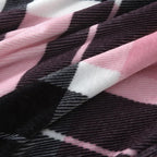 MERRYLIFE Pink Plaid Throw Blanket Decorative Fleece Throw | Ultra-Plush Colorful | Couch Blanket Travel Lap | Home Gift Use(50" 60",Pink Plaid)