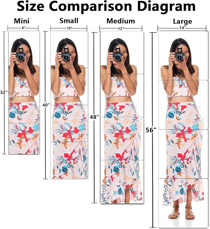 Unbreakable Full Length Wall Mirror,The Door Mirror,4Pack 14''x14'',Acrylic Kids Shatterproof Plexiglass Long Mirrors for Bedroom Closet,Children Non Glass Stick on Mirrors