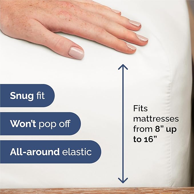 King Sheets Set 6 Piece - Includes 4 Pillowcases - Bed Sheets King Size - Soft Hotel Luxury Bedding - Cooling, Comfy & Breathable - 1 Flat & 1 Fitted & 4 Pillowcases w/ Deep Pockets - Antique White