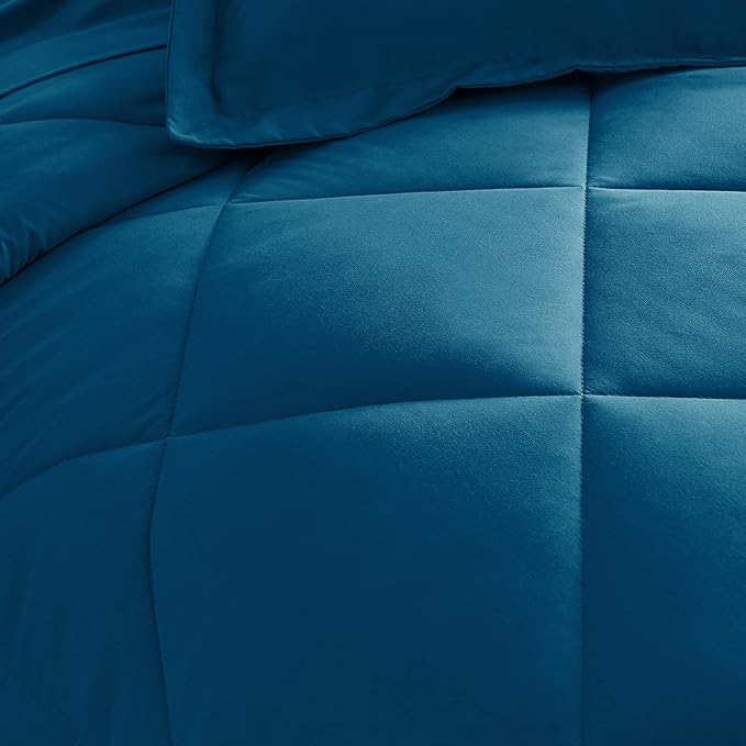 CozyLux King Size Comforter Set Teal - 7 Pieces Bed in a Bag King, Luxury Soft Bed Set for All Seasons, Bedding Set with Down Alternative Comforter, Sheets, Pillowcases & Shams