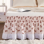 RIMELA Light Pink Elastic Bed Skirt Queen Szie 14 inch Drop, Bedskirt Easy to Put On, Solid Wrap Around Dust Ruffle, Fade Resistant Silky Fabric Machine Washable