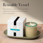 LAFCO New York Classic Candle, French Lilac - 6.5 oz - 50-Hour Burn Time - Reusable, Hand Blown Glass Vessel - Made in The USA