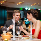 Mumufy 24 Pack Glass Taper Candle Holders Clear Candlestick Holder Fit 0.8 Inch Candles 4'' 6'' 8'' Tall Crystal Decorative Candlestick Stand Centerpiece for Table Wedding Dining Party (Vintage)