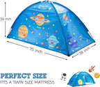 Outer Space Twin Bed Tent for Kids Indoor Fort - Magical Dream Tents for Boys Pop Up Toddler Bed Canopy for Girls Bunk Bed Tent for Top Bunk - Sensory Sleep Pod for Kids Educational