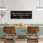 Bless the Food Before Us Sign Wall Decor 40"X15" Large Farmhouse Dining Room Wall Decor Framed Wood Rustic Home Wall Art Kitchen Decoration (Wood Black)