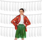 3P White Foil Fringe Metallic Tassel Streamers Banner Tassel Garland for Parade Floats, Graduation, Wedding, Birthday, Halloween, Christmas, Bridal/Baby Shower Party Decorations