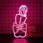 Bow Lady Neon Sign, Neon Signs for Wall Decor Neon Pink LED Signs Room Neon Light Up Signs Home Decor for Bedroom Club Party Bar Shop USB Operated