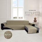 Easy-Going L Shape Sofa Slipcover - Reversible Sectional Couch Cover for Pets & Kids (Large, Beige/Beige)