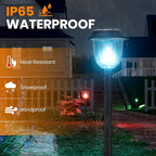 AOSEA 2 Pack Solar Pathway Lights Outdoor Waterproof - Auto RGB Color Changing Solar Lights, IP65, 12H Bright, Durable Plastic - Perfect for Garden & Walkway