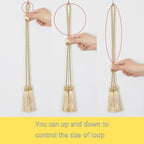 Curtain Tiebacks with Tassel,Modern Rope Window Curtain Ties Backs for Draperies, Outdoor Elegant Decorative Curtain Holdbacks 4 Pack