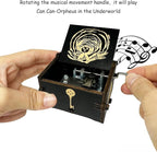 Youtang Music Box Engraved Wooden Gifts Mini Musical Box Play Dreaming for Birthday/Anniversary/Valentine's Day/Christmas (Hand Crank, Black)