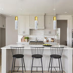 Linear Chandeliers LED Pendant Lights for Kitchen Island Fixtures Bubble Crystal Chandeliers 6000K Daylight LED Bulbs Mini Pendant Lighting for Island Modern Pendant Light Fixtures