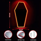 Kavaas Neon Coffin Mirror 16.9" x 9.6", Gothic LED Light Mirror Sign for Gothic Room Decor, Living Room, Bedroom, Bar - Best Gifts for Goth Lovers, Halloween Neon Signs Wall Art, Christmas