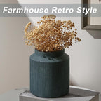 Farmhouse Vase for Home Decor, Vintage Rustic Terracotta Flower Vase Suitable for Home Decor, Living Room, Shelf, Dining Table. 7IN. Blue