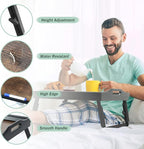 2 Pack Bed Tray Table Breakfast Trays Serving Tray Adjustable Height for Eating Bamboo Bed Laptap Floding Legs with Handles and Phone Holders