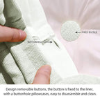 Daneey Multifunctional Headboard Pillow Full Heighten Headboard Wedge Pillow Bolster Pillow for Bed Reading Pillow Adult Back Pillow for Sitting in Bed Wedge Pillow Headboard with Washable Beige Cover