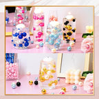 300Pcs Vase Filler Black Brightgold No Hole Faux Pearl Beads for Vase Filling Decorations, Candle Centerpieces, Wedding Centerpieces, Home Party Decor (8/14/20mm)