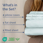 Full Size 4 Piece Sheet Set - Comfy Breathable & Cooling Bed Sheets Set - Hotel Luxury Bedding for Women, Men, Kids, Teens, Boys & Girls - Deep Pockets, Ultra-Soft, Wrinkle Free - Oeko-Tex - Ice Blue