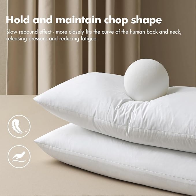 MIULEE Feather Pillow Insert 14x22, Decorative Down Feather Decorative Fluffy Throw Pillow Cotton Fabric for Living Room Sofa Bed