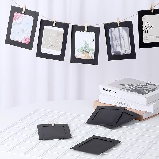 Giantree 20Pcs Photo Banner for Pictures, Paper Picture Frames, 4x6 Inch Photos Banner, Paper Photo Frame Photos String With Clips for Home Wall Decor,School and Office Decor(Style B)