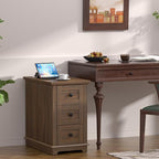 HIFYOBRO Narrow End Table Set of 2, 3 Drawers and Charging Station, Type-C & USB Port & Power outlets, Wooden End Table, Side Table with Storage for Living Room, Bedroom Nightstands