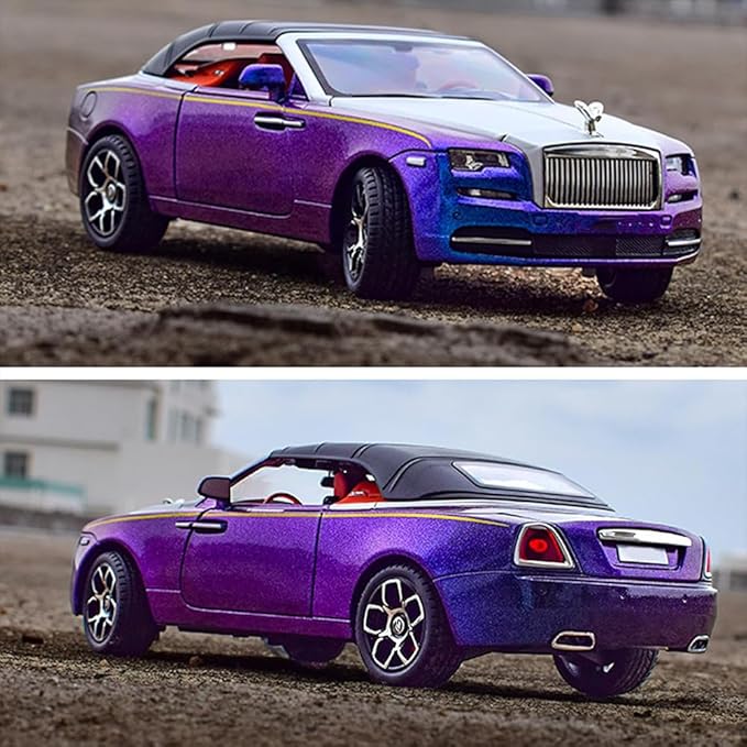 Collectible Toy Car 1/24 Rolls-Royce Dawn Diecast Model Car, Alloy Pull Back Toy Car Vehicles with Light and Sound Exquisite Car Model for Boys Kids Adults Gift