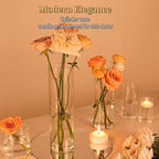 12Pcs Glass Cylinder Vases 12 Inch Tall Clear Flower Vases for Centerpieces Wedding Decoration, Hurricane Floating Candle Holder for Party Table Home Decor