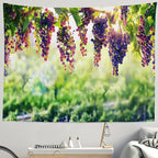 BULOR Vineyard Tapestry Grapes Clusters Wine Rustic Vintage Tapestry Wall Hangings Tapestry for Kids Bedroom Living Room Dorm Man Cave Background(80x60 Inch)