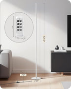EDISHINE Corner LED Floor Lamp, 57.5" Dimmable Corner Light with Remote, 3 Color Temperature 3000K-4500K-6000K, Minimalist Floor Lamp for Bedroom, Living Room, Office, White