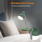 LEPOWER Metal Desk Lamp, Adjustable Goose Neck Table Lamp, Eye-Caring Study Desk Lamps for Bedroom, Study Room and Office (Green)