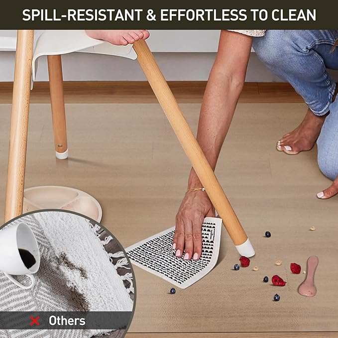 Clear Plastic Floor Mat for Under Dining Table, 5'×7' Large No Slip Waterproof Vinyl Area Rug for Home, Anti-Spill Hard Floor Protector Cover for Living Room, Splat Mat for Under High Chair