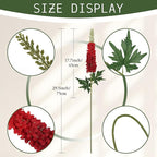 6PCS Delphinium Artificial Flowers 29.5" Realistic Red Silk Flowers Faux Snapdragon Flowers Long Stem Fake Hyacinth for Tall Vase Wedding Home Garden Decor (Red)