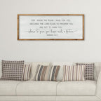 ZZJJHYWGQ Bible Verse Wall Art Jeremiah 29:11 Print Sign 32"×12" Christian Inspirational Quotes Decor For I Know The Plans I Have For You Large Religious for Living Room Office Wall Hanging (Wood)