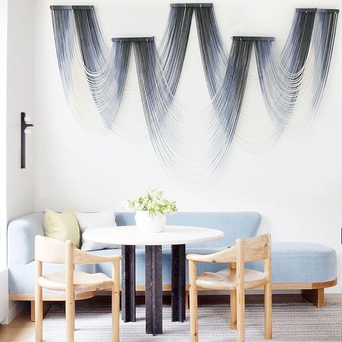 IOWER Large Macrame Wall Hanging Decor Dip-Dyed Macrame Wall Decor Wall Art Craftsmanship Fiber Art Boho Chic Wall Decor Modern For Bedroom Livingroom Backdrop