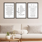 FZMHASLWW Scripture Bible Verse Wall Decor Art 16"×11" Set of 3 Christian Sign Wood Framed Wall Hanging (Black