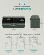 SONGMICS Mazie Collection - 43 Inches Folding Storage Ottoman Bench, Ottoman with Storage, Foot Rest Stool, Load 660 lb, for Living Room, Synthetic Leather, Forest Green ULSF070C01