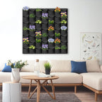 49 Pockets Hanging Planter Bags, Hanging Vertical Wall Mounted Plant Planting Grow Bags, Herb Garden Planter Outdoor Indoor Growing Bag, Gardening Vertical Greening Flower Container(1m×1m, Black)