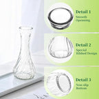 Glass Bud Vase Set of 12 - Hewory Small Vases for Flowers, Clear Bud Vases in Bulk, Cute Glass Vases for Centerpieces, Mini Floral Vase for Wedding, Events, Home Decor, Table Centerpiece