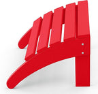 WestinTrends Outdoor Ottoman, Patio Adirondack Ottoman Foot Rest, All Weather Poly Lumber Folding Foot Stool for Adirondack Chair, Widely Used for Outside Porch Pool Lawn Backyard, Red