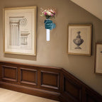 Green Wall Sculptures, Hand Vases Home Decor, Wall Mount Art Sculpture, Unique Wall Art Statue, Funky Flower Vase Decorations, Modern Eclectic Hanging Decor,Glass Test Tube Vase